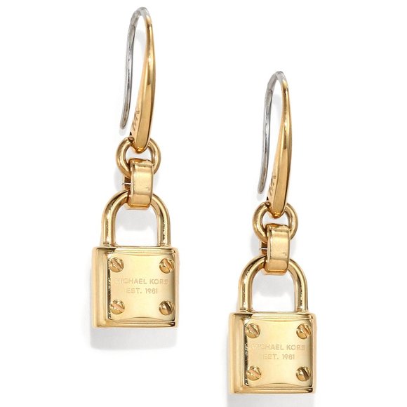 Michael Kors Jewelry - Michael Kors Gold Padlock Earrings